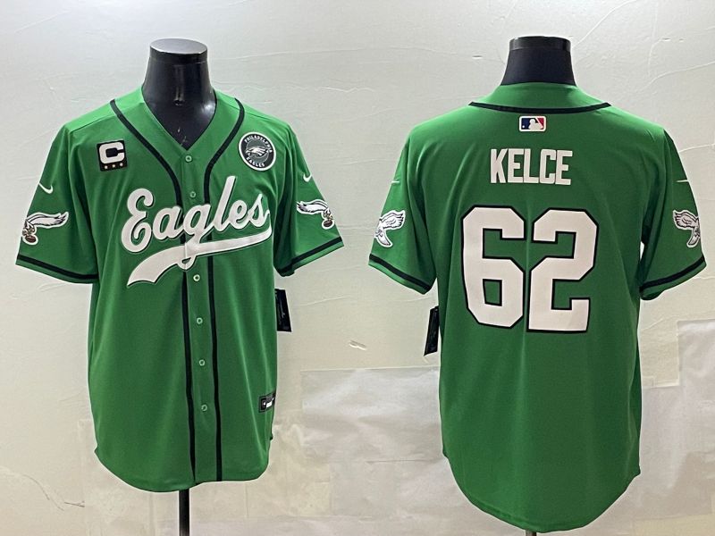 Men Philadelphia Eagles 62 Kelce Green three generations Jointly Name 2025 Nike Limited NFL Jersey style 5